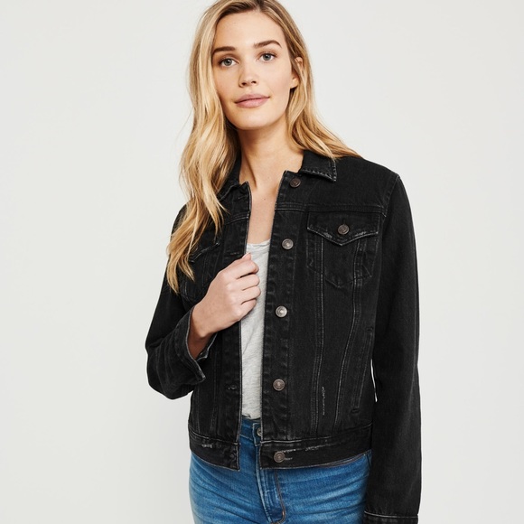 Abercrombie Black Denim Jacket 